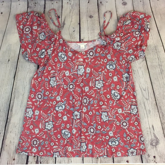 SOLD Aeropostale Cold Shoulder Floral Top - Picture 4 of 7